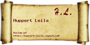Huppert Leila névjegykártya